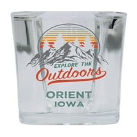 Orient Iowa Istražite na otvorenom Suvenir Square Square Base The Wreir Staklo 4-pakovanje