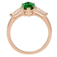 2.0ct Marquise rez zeleni simulirani smaragd 18K ruža Gold Goldivery Angagement kamene prstene veličine