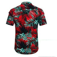 Havajske majice za muške kratkih rukava tiskanih vrhova casual gumba dolje cvjetne plaže za odmor