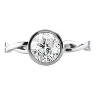 Harry Chad Enterprises 1. CT Okrugli okvir Old Miner Diamond Infinity Stil Solitaire prsten, veličina 6.5