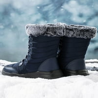 Lacyhop žene vanjske udobne zimske cipele otporne na klizanje Okrugle nožne prste plišane čizme čipke