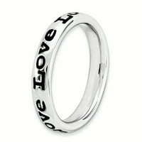 Sterling srebrna emajlirana ljubavna pojasa Veličina prstena 10. SPACLENI FINE nakit Idealni pokloni