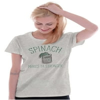 Spinach čini jače Popeye ženska majica, dame za brisko