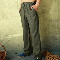 Teretne hlače visokog struka Žene vrećice Modni pamučni posteljina plus veličine Ležerne prilike elastične