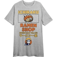 Naruto Shippuden Ichiraku Ramen Shop Crew vrat kratkih rukava Athletic Heather Ženska noćna košulja