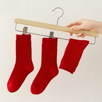 Dječje čarape Jesen i zima Svečane dvostruke pinske crvene čarape za dječake i djevojke Dječje cijevi