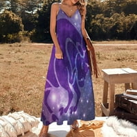 Taurus astrologija Ženska haljina za rezanje kafe casual labave ljuljačke haljine duge maxi haljine