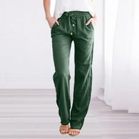 Hueook Hippie Punk pantalone za žene plus veličine gumb čvrstog dijela ravna puna dužina tanke hlače