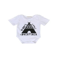 Baby's Short-rukav za skok sa kratkim rukavima, Jedinstveni trokut i pismo Ispiši jednodijelni trokutni