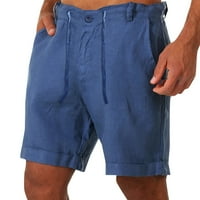 Cathalem stolari za muškarce džepovi u struku casual posteljine pamučne hlače hlače kratke gumbe muškarci