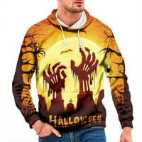 Cuhas Winter Hoodies za muškarce Jesen Veliki Halloween Digitalni ispisani džemper Nova velika osnovna