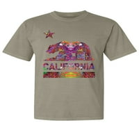 Wild Bobby, California Republic Bear Logo Retro Mandala mozaik, ulična odjeća, odjeća-obojeno za oprano