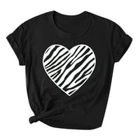 Dezsed Ženska ljetna majica za čišćenje modnih žena Valentinovo Ispis majica kratkih rukava Novelty grafički vrhovi crne xxxl