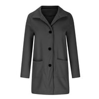 Ženski zimski kaput s dugim rukavima revel Solid Book Overselizirane jakne od strane crne veličine l