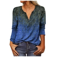 Jednostavne ljetne ženske vrhove bluza rukav za slobodno vrijeme ženski grafički otisci majice plavi