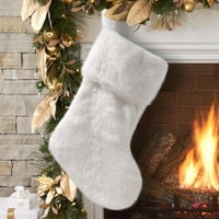 Beppter visi Xmas Decor Snježne bijele božićne čarape Xmas Božićne čarape Viseći ukrase bombonske torbe