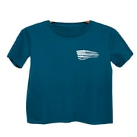 Luxplum dame Ljeto vrhovi Crew Crt Majica Majica kratkih rukava Casual Pulover Dailywer Tunic Bluze