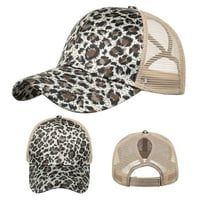 Žene Ljetni Leopard Print Anti UV Ponytail Hat Sports Baseball Cap