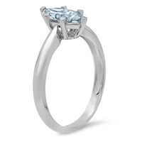 CT sjajan markizni rez simulirani plavi dijamant 14k bijeli zlatni pasijans prsten sz 10.5