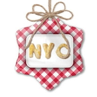 Božićni ukras NYC Cookie Red Plaid Neonblond