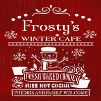Frosty's Winter CAF šablona Studior DIY Kuća za odmor i dekor kuhinje Hot Cocoa i kafe bar Nazivi drva
