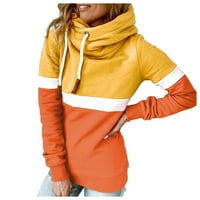 DTIDTPE dukseve za žene, boju podudaranje pulover duksevi duks pulover turtleneck vrhovi ženskih vrhova