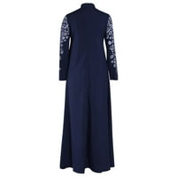 Plus veličina haljina Arap Jilbab Abaya čipkavice Maxi haljina haljina kaftana plava haljina l
