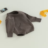 Calsunbaby Toddler Baby Boy Girl Odjeća Čvrsta dugim rukavima Dukserice za duks ROMper Ležeran za jednu jesen odjeću