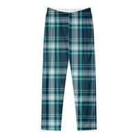 Petort Loose hlače za žene Ženske posteljine obrezane široke pantalone za noge Elastični struk Ležerne