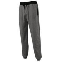 PXiakgy Srednja struka čvrste hlače Ležerne prilike Jogging Sports Elastic sa džepovima Muške muške hlače Tamno siva XXL