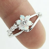 Prstenovi za žene Vintage Exquisite Dame Ring Pink bijeli Opal cirkon prsten bakreni prstenovi za teen