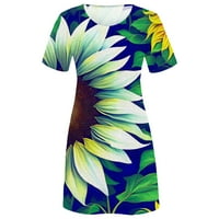 ManXivoo košulje za žene Žene Ljeto kratkih rukava kratkih kratkih rukava Drv labava majica haljina