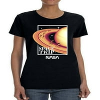 Nasa svemirska putovanja majica u obliku Saturn u obliku žena -nasa dizajni, ženski mali