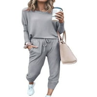 MA & Baby Womens Outfit pulover s dugim rukavima i hlače za crtanje TrackSuits