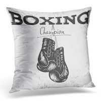 Vintage Stara etiketa sa bokserskim rukavicama Grunge efekat Ispiši Dizajn za sportski jastuk jastuk