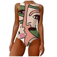 Ženski kupaći kostimi za žene grafiti Sažetak Print širokoj trake za kupaće kostime bez vrata Jedan