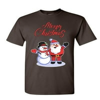 TEE Hunt Merry Božić Santa Snowman zagrljaj majica Xmas Holiday Spirit muška majica, smeđa, 3x-velika