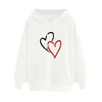 Ženska plus veličina Essentials Hoodie Modni vrhovi udoban džemper uzorak uzorka kleks džepa na kapuljaču