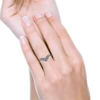 Crni ton, simulirani kubični cirkonijski-size - vječni prsten za vjenčanje za venčanje ubrzano srebro