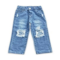 Butik dječačke pantalone mame dječačke majice Top rupe Jeans odijelo 6m-16t