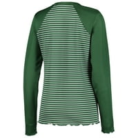 Ženska antigua zelena zelena pakerija za zelene bay Maverick waffle Henley dugih rukava majica