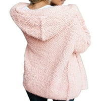 Ženska jakna s dugim rukavima Kardiganska odjeća Ženska obična kaput zimska ružičasta 3xl
