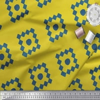 Soimoi Yellow Rayon tkanina Dijamantno geometrijsko tiskano tkaninsko dvorište široko