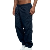 Muški ravni teretni hlače modne casual pantalone vježbaju casual vučne vrećaste pantalone planinarenje