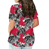 Košulje za žene casual cvjetna bluza s kratkim rukavima 5xl
