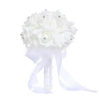 Xiuh Roses Pearl djeveruše Vjenčani buket Bridal Umjetna svilena cvijeća Bijela kuća i vrt