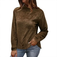 Wotryit Womens Winter Solid Turtleneck Dugim rukavima Duge pulover Outerwear Ženski džemperi