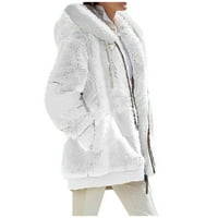 Ženski kaputi jakne za žene Modni Soild Winter Loarov plišani dugi rukav džepni patentni patentni sa