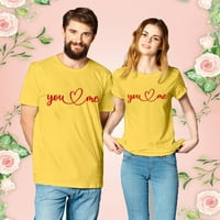Ženska majica s dugim rukavima Žene majica Valentines Dan Solid Mens i Ženska okrugla vrat Kratki majica