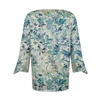 Košulje za čišćenje za žene Ležerne prilike, rukav, ljetni V-izrez modni ispisani labavi fit pulover